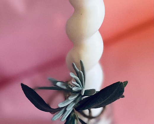 Cierge torsadé cire d’olives , parfum lavande