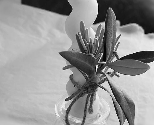 Cierge torsadé cire d’olives , parfum lavande